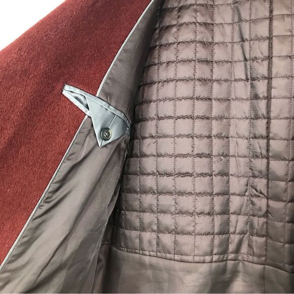 Us N Them Wine Wool Blend Quilt Lined Classic Overcoat - Picture 13 of 16